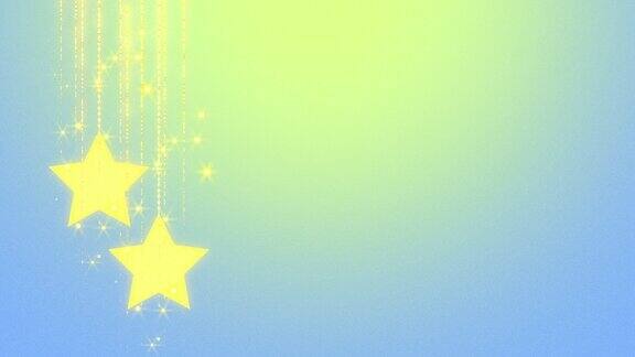 带有金色的星星在蓝色梯度上闪烁