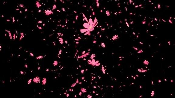 粉色宇宙下落粒子运动图形