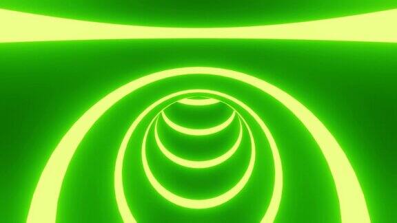 一个无缝循环动画的抽象隧道与快速移动的霓虹灯线展示未来的氛围