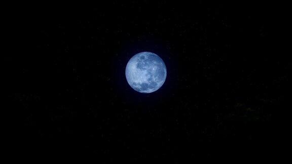 仰望星空下的满月和延时云放大4K