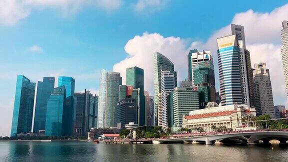 从滨海湾延时新加坡城市景观