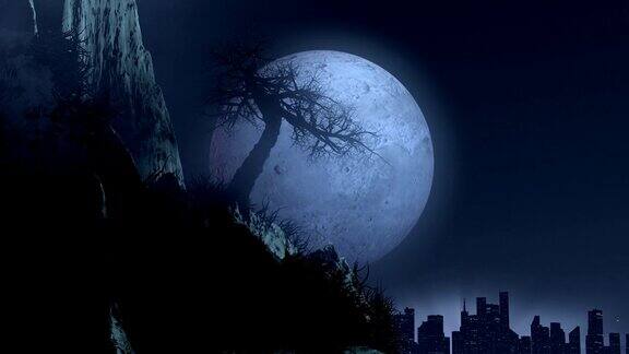 树在月光下