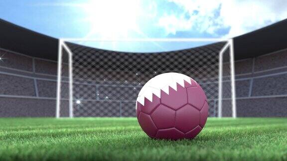 卡塔尔足球带着闪光灯滚进体育场