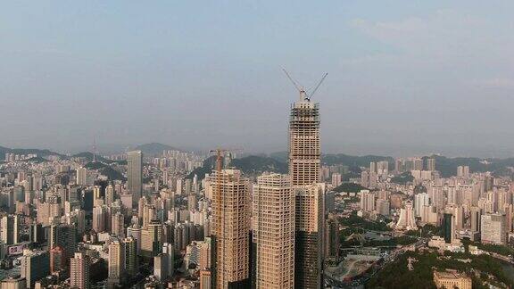 合集城市在建商务大厦高楼建筑航拍
