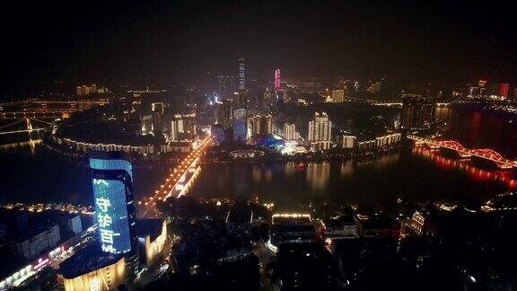 合集广西柳州城市夜景灯光秀航拍
