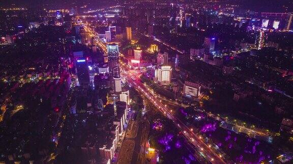 合集湖南株洲城市夜景航拍延时