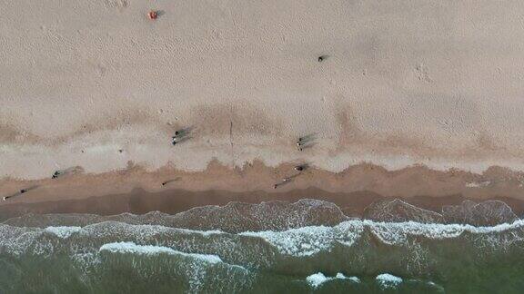 大海海浪沙滩多镜头4K航拍