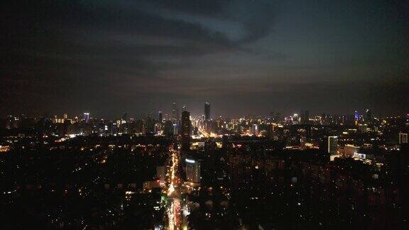 湖南长沙城市夜景多镜头4K航拍