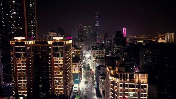 合集广西柳州步行街夜景航拍