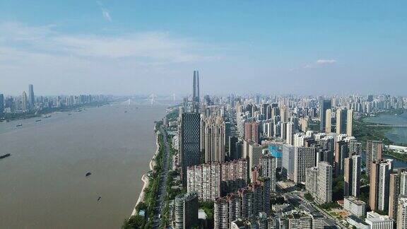 湖北武汉长江城市风光多镜头4K航拍