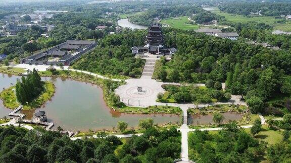 合集刘少奇故居花明楼5A景区航拍