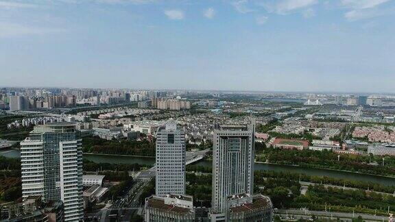 河南郑州城市高楼建筑多镜头4K航拍