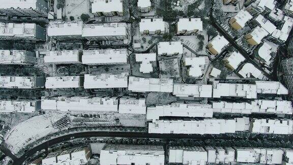 合集小区住宅冬天雪景4K航拍