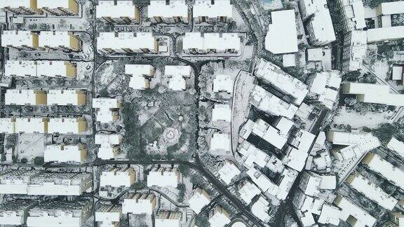 合集小区住宅雪景4K航拍