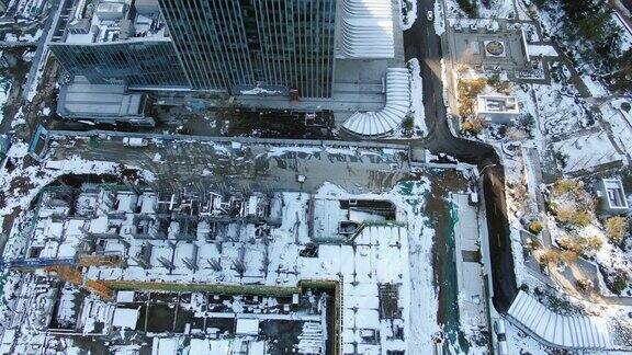 合集山东济南城市雪景4K航拍