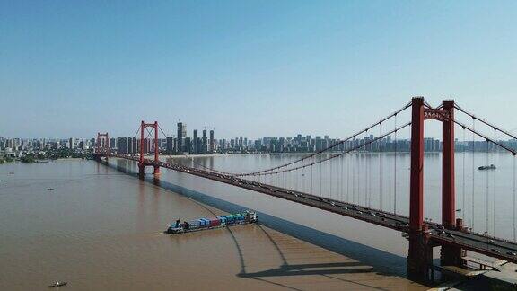 合集湖北武汉长江大桥鹦鹉洲大桥4K航拍
