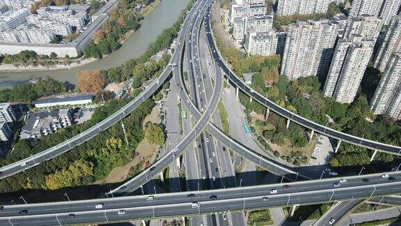 合集城市高架立交桥4K航拍