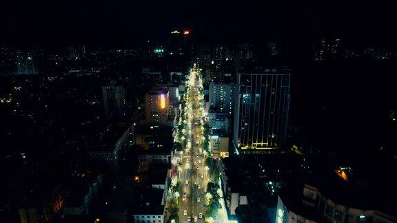 合集贵州凯里北京西路城市夜景灯光交通航拍