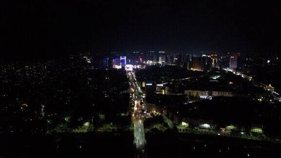合集湖南怀化城市夜景航拍
