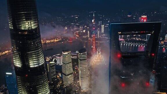 上海航拍夜景空镜合集