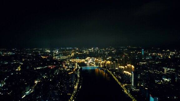 合集高空俯瞰福州城市夜景航拍