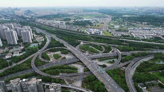 合集城市错综复杂立交桥拥堵交通航拍