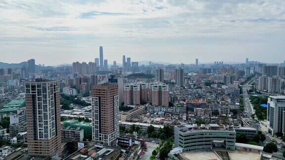 航拍东莞城市大景东莞城市天际线