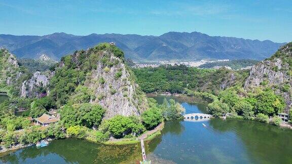 航拍肇庆七星岩景区