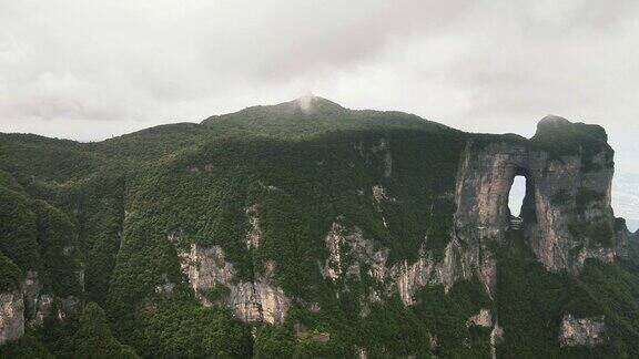 湖南张家界天门山5A景区航拍