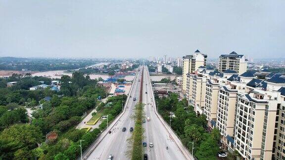 广西钦州城市交通航拍