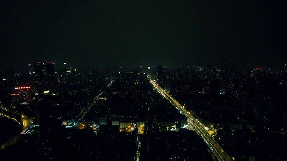 成都城市夜景交通航拍