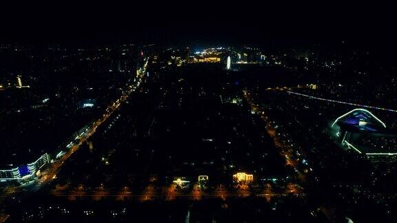 河北衡水城市夜景航拍