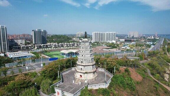 湖南衡阳来雁塔地标建筑航拍