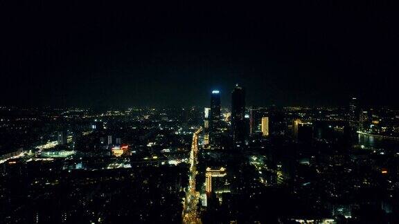 广州夜景交通城市大道航拍