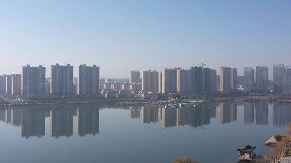武宁县大气城市建筑航拍