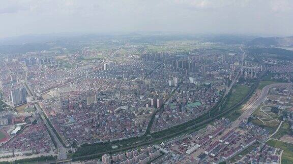 大气城市建筑高空俯瞰全城航拍