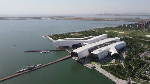 4K 航拍天津新区国家海洋博物馆