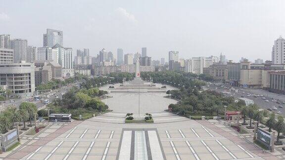 大气城市建筑八一广场航拍