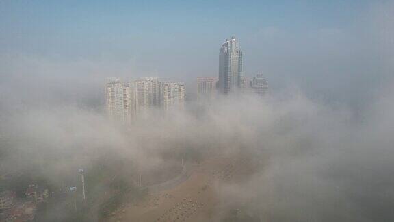 湛江花园酒店金沙湾城市天际线穿云宣传素材