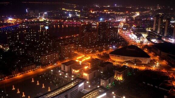武宁城市夜景航拍