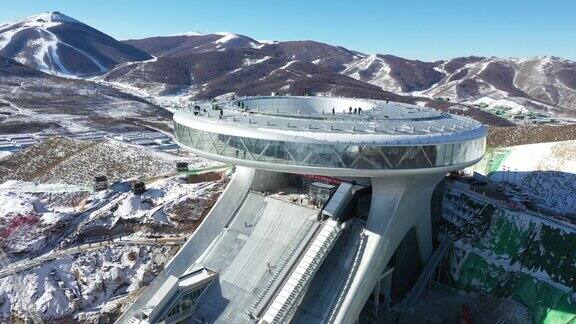 滑雪场赛道360°环绕特写 