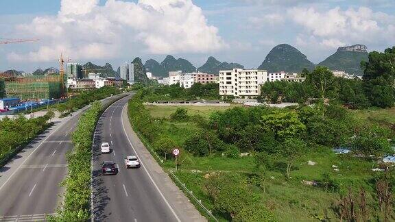 广西公路航拍 桂林公路航拍 公路航拍视频 广西高速公路 公路风景航拍 桂林风景公路
