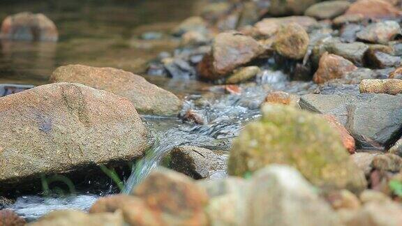清澈流水唯美溪水