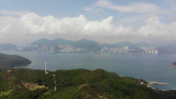 香港郊区海岛村落航拍