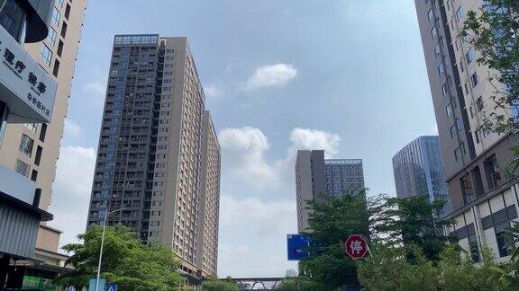 深圳城市蓝天白云天气晴朗
