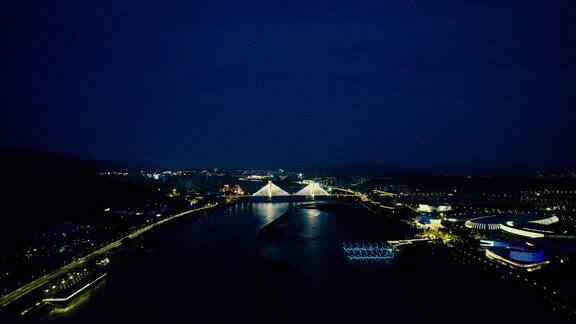 福州魁浦大桥夜景航拍