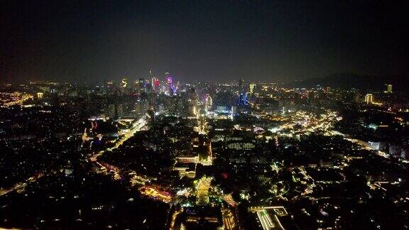 江苏南京中华门夜景航拍