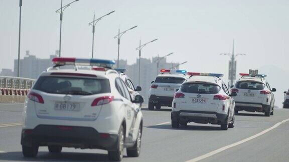 武宁县大量警车车队壮观出动