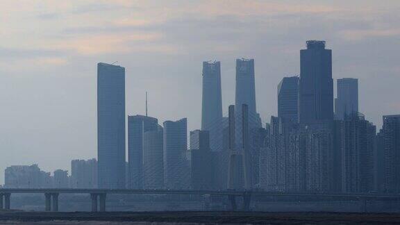 城市大桥远景城市风光城市建筑