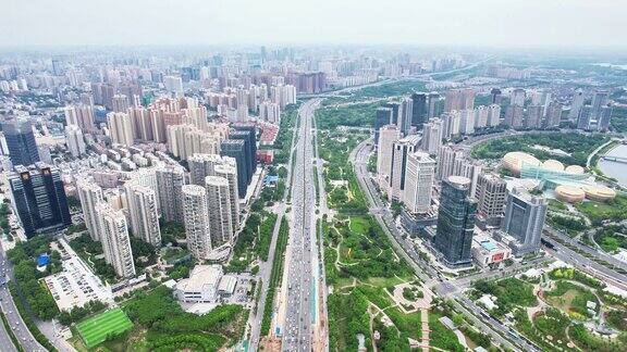 河南郑州城市交通航拍
